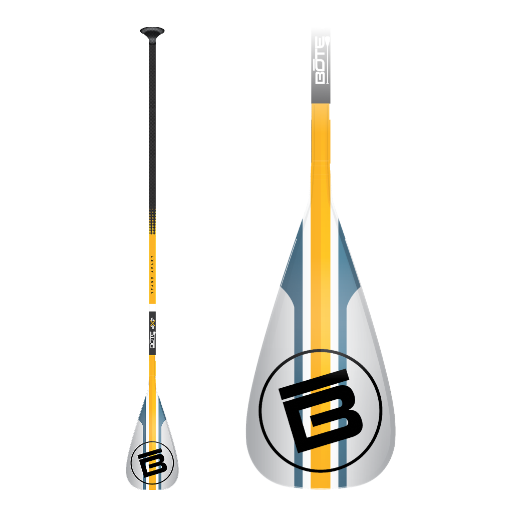 Axe Full Trax 1-Piece Paddle shown full length with close-up of striped blade and centered logo.