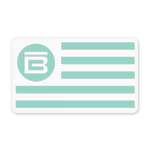 Rectangular seafoam BOTE Nation flag decal with stripes and circular B logo on the left.