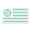 Rectangular seafoam BOTE Nation flag decal with stripes and circular B logo on the left.
