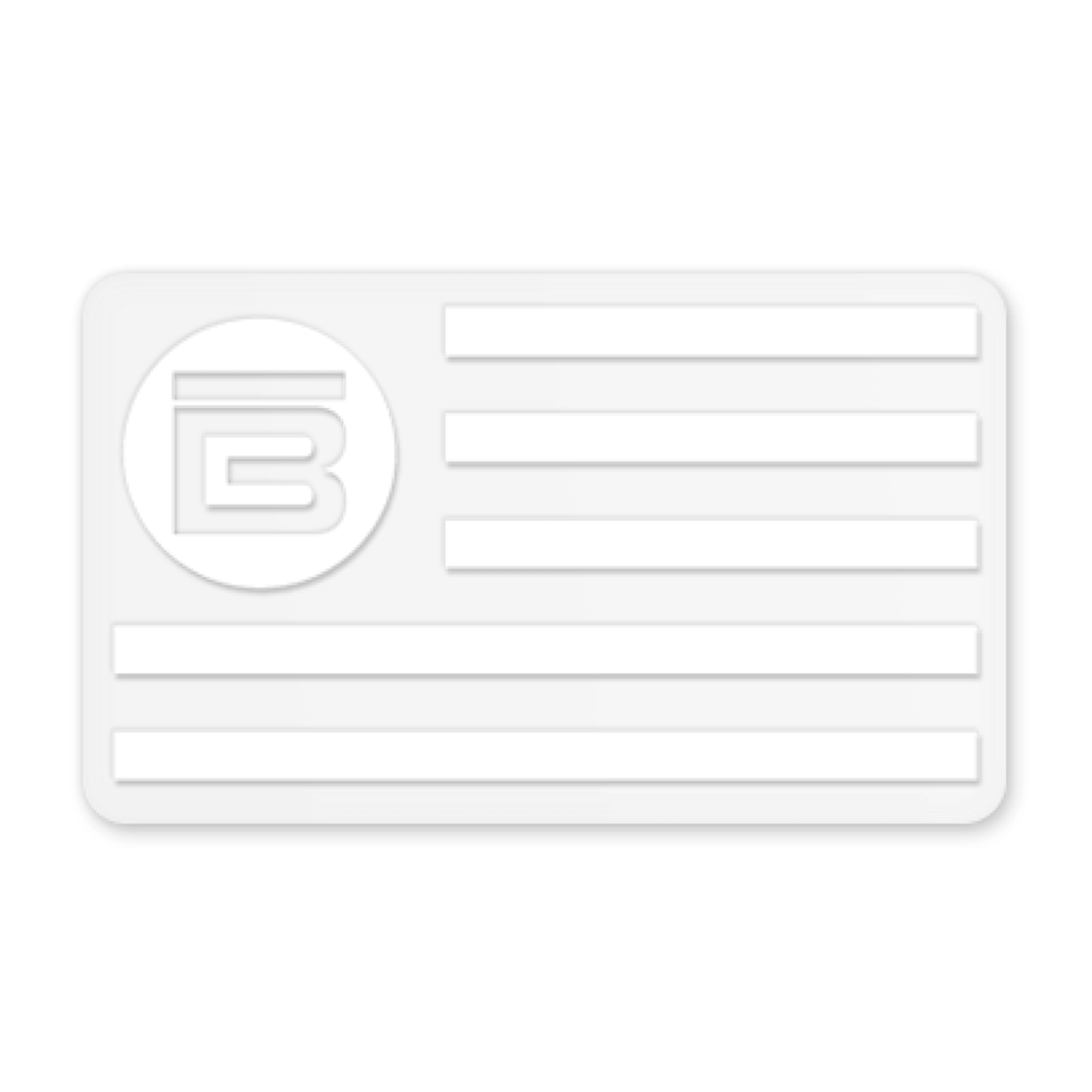 Rectangular white BOTE Nation flag decal with stripes and circular B logo on the left.