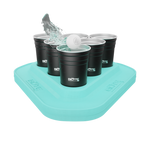 A BOTE pong ball splashing out of the cup