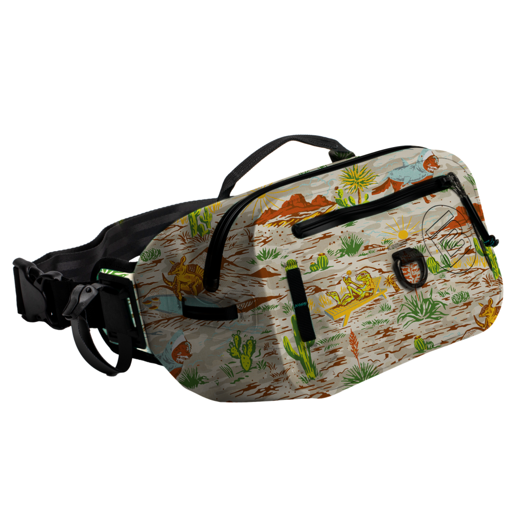 Front angled view of Highwater Belt Pack Native Sendero with desert-themed print.
