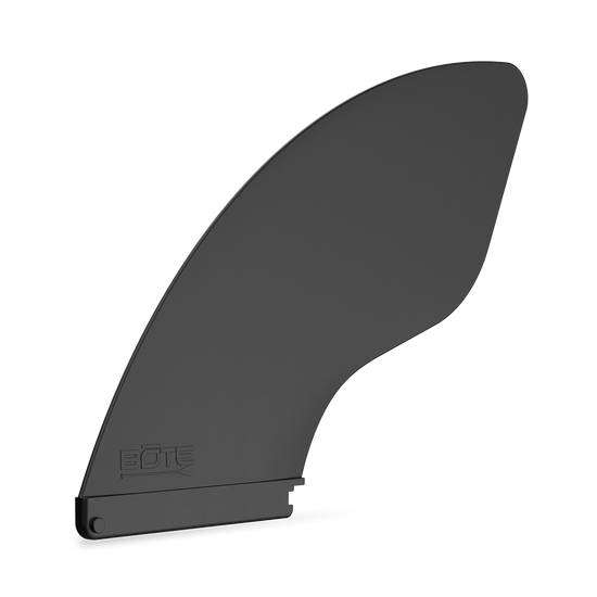 Angled view of black 10" Click-In Center Fin showing click-in base detail.