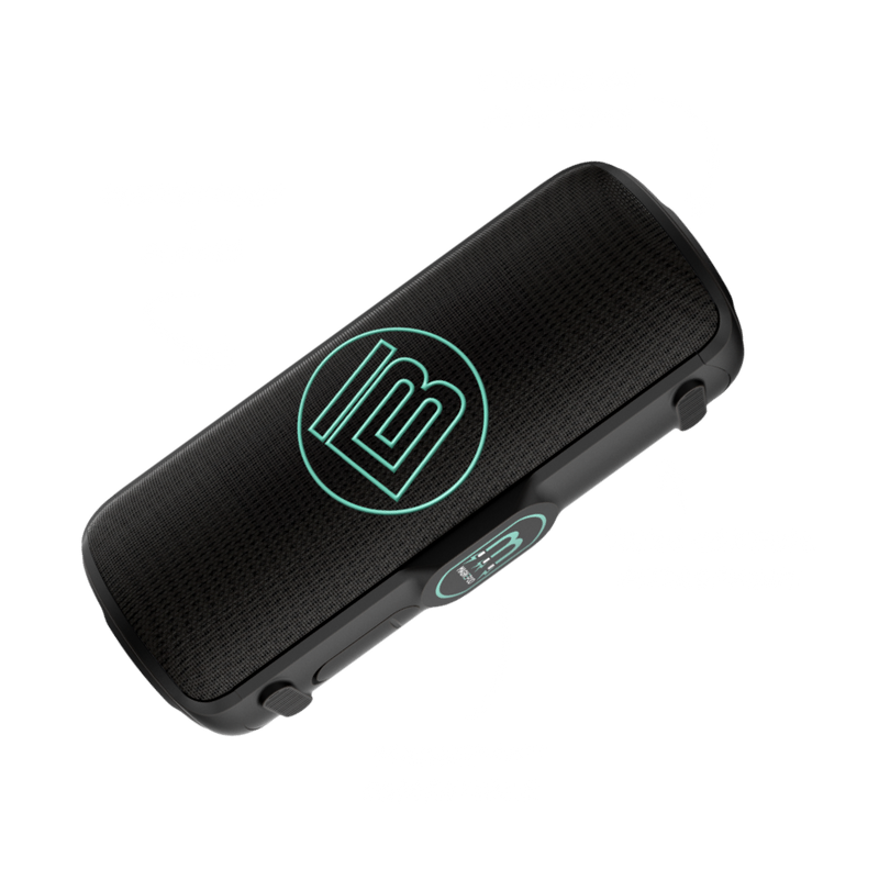 Angled view of the speaker calling out features