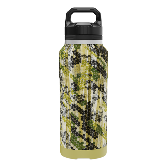 A detailed image of the MAGNEBottle 36oz with Cap Verge Camo, showing its design and key features.