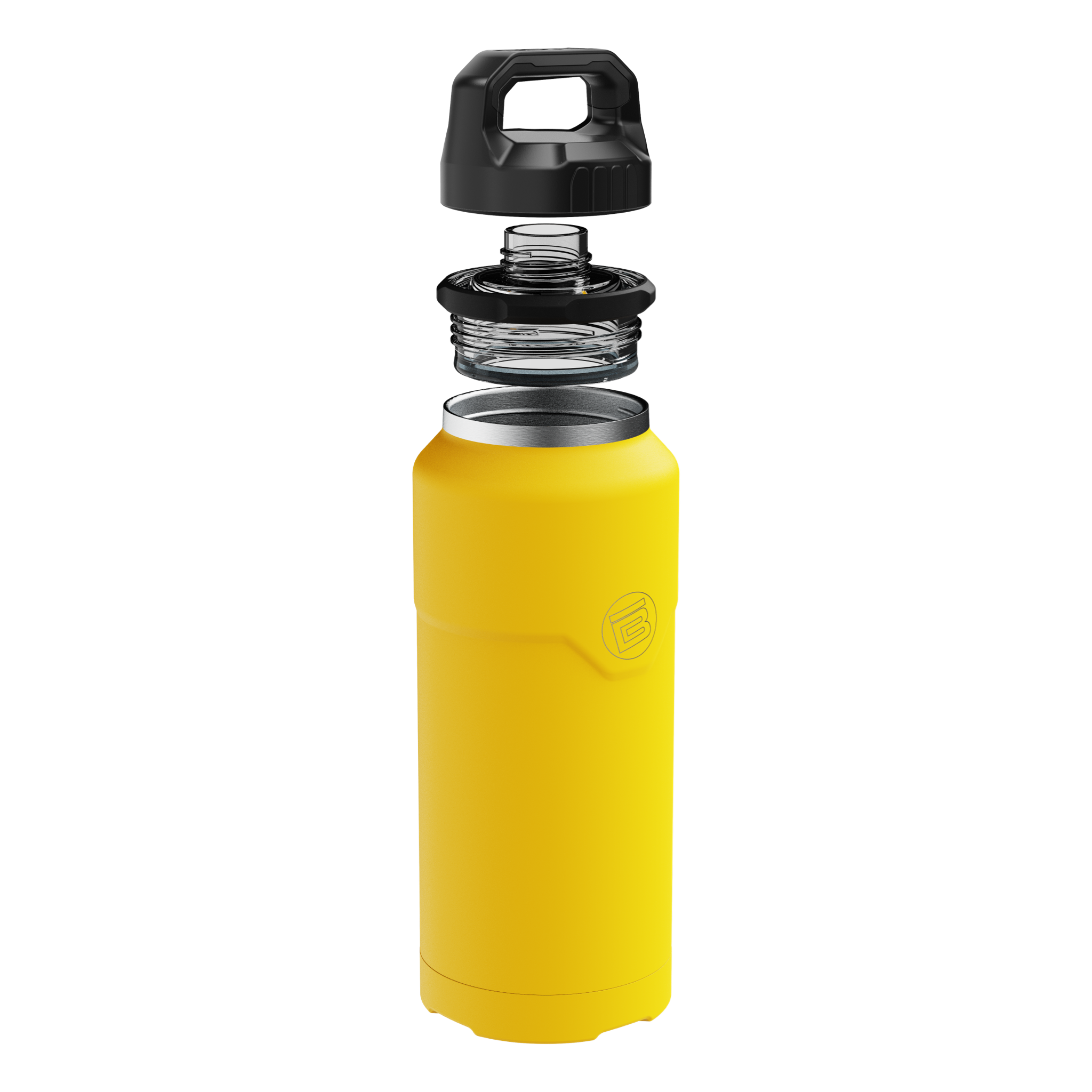 A detailed image of the MAGNEBottle 36oz with Cap Yellow, showing its design and key features.