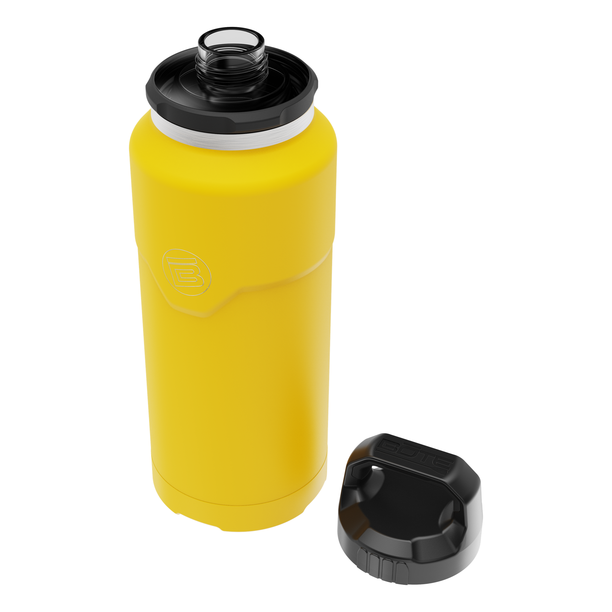 A detailed image of the MAGNEBottle 36oz with Cap Yellow, showing its design and key features.