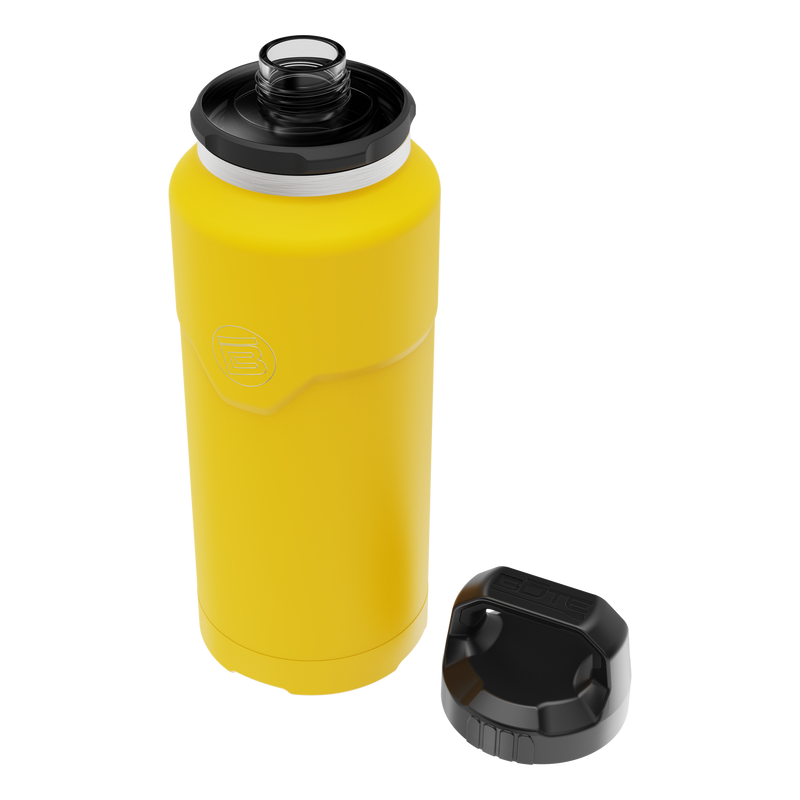 A detailed image of the MAGNEBottle 36oz with Cap Yellow, showing its design and key features.