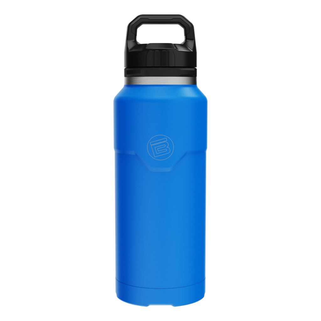 Side view of the MAGNEBottle 36oz with Cap Harbor Blue