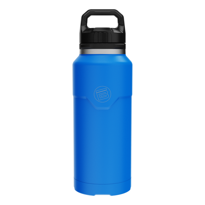 Side view of the MAGNEBottle 36oz with Cap Harbor Blue