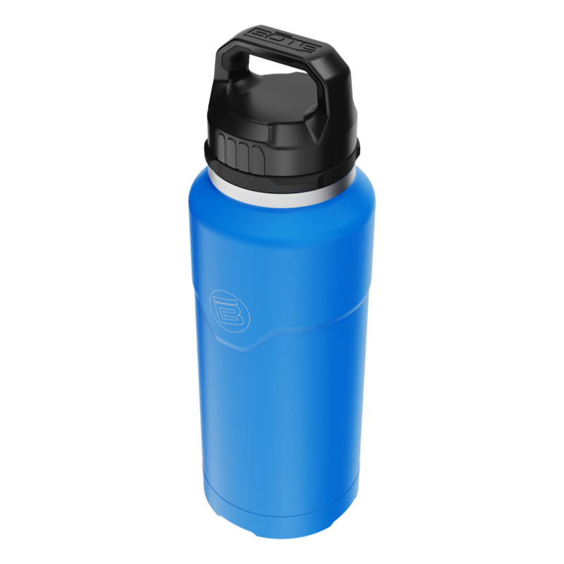 Side view of the MAGNEBottle 36oz with Cap Harbor Blue with cap