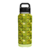 Front view of MAGNEBottle 36oz with handle cap and green Native Nalu print.