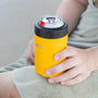 A detailed image of the MAGNEChill Can Cooler Switch Yellow, showing its design and key features.