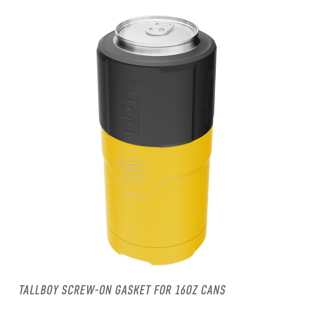 A detailed image of the MAGNEChill Can Cooler Switch Yellow, showing its design and key features.