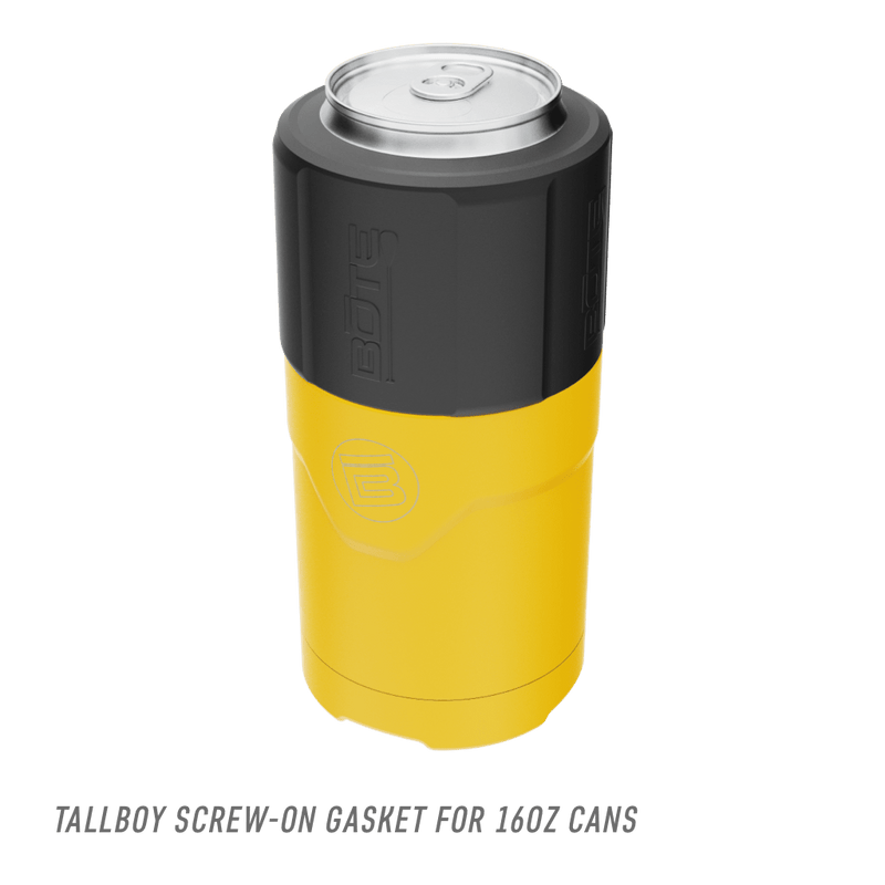 A detailed image of the MAGNEChill Can Cooler Switch Yellow, showing its design and key features.
