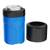 Side view of the MAGNEChill Can Cooler Harbor Blue with switch beside it