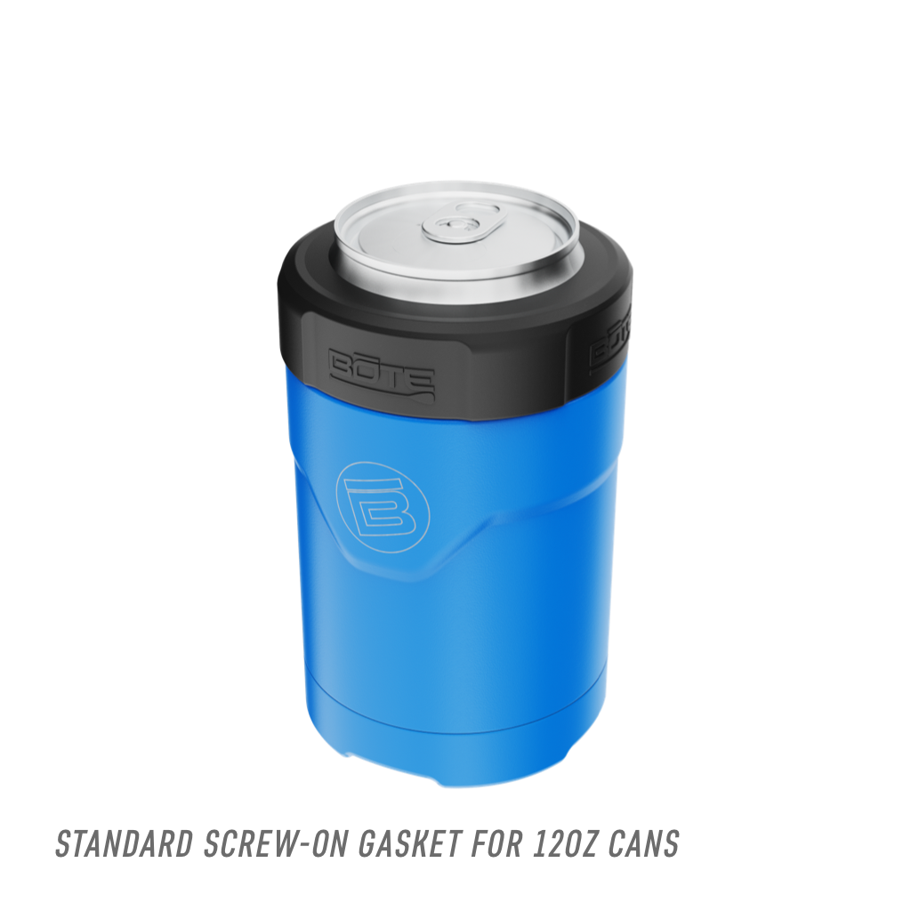 Callout of the standard screw-on gasket for MAGNEChill Can Cooler Switch Harbor Blue