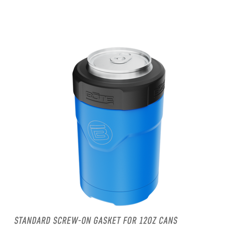 Callout of the standard screw-on gasket for MAGNEChill Can Cooler Switch Harbor Blue