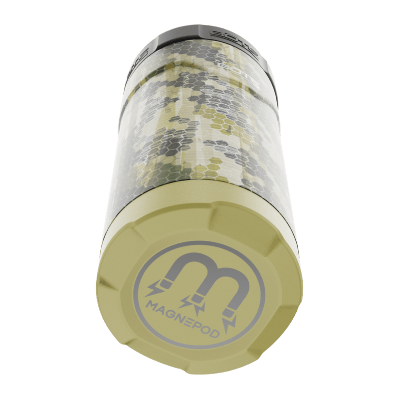 A detailed image of the MAGNEChill Can Cooler Slim Verge Camo, showing its design and key features.