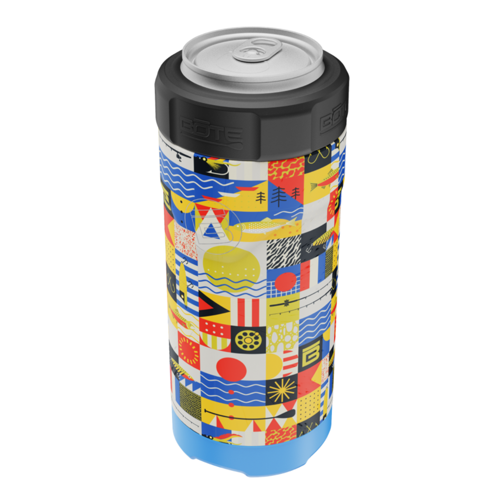 Front angled view of the MAGNEChill Can Cooler Slim Fischer Topwater