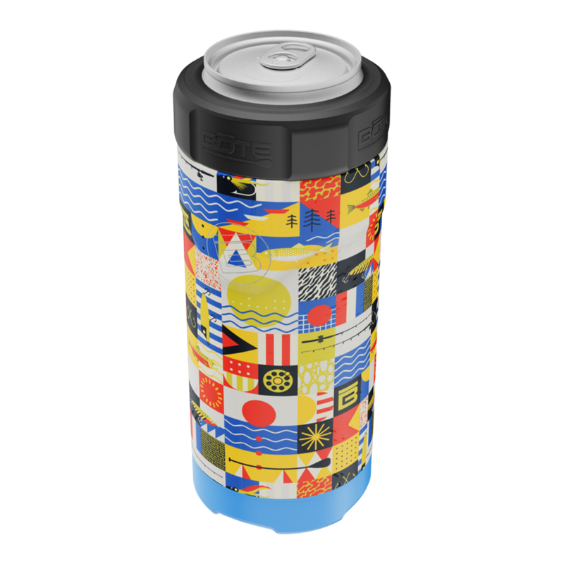 Front angled view of the MAGNEChill Can Cooler Slim Fischer Topwater