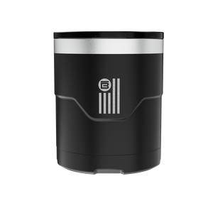 A detailed image of the BOTE Nation MAGNETumbler 12oz Lowball with Lid Black, showing its design and key features.