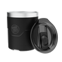 A detailed image of the MAGNETumbler 12oz Lowball with Lid Black, showing its design and key features.