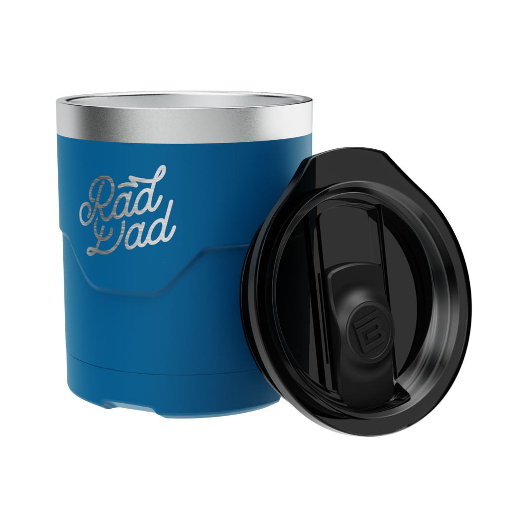 Side view of Rad Dad Limited Edition Lowball with lid