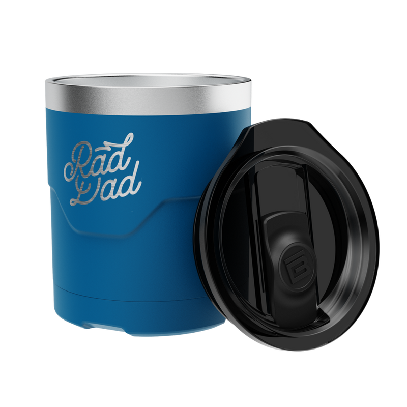 Side view of Rad Dad Limited Edition Lowball with lid