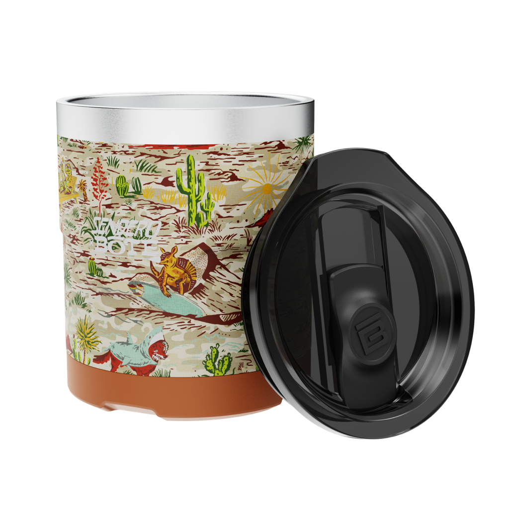 A detailed image of the MAGNETumbler 12oz Lowball with Lid Native Sendero, showing its design and key features.