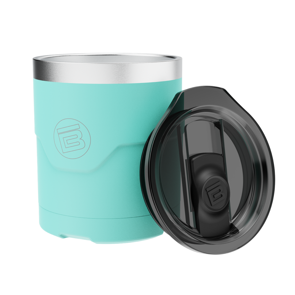 A detailed image of the MAGNETumbler 12oz Lowball with Lid Seafoam, showing its design and key features.