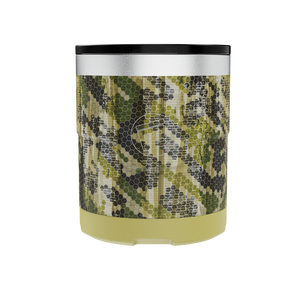 A detailed image of the MAGNETumbler 12oz Lowball with Lid Verge Camo, showing its design and key features.