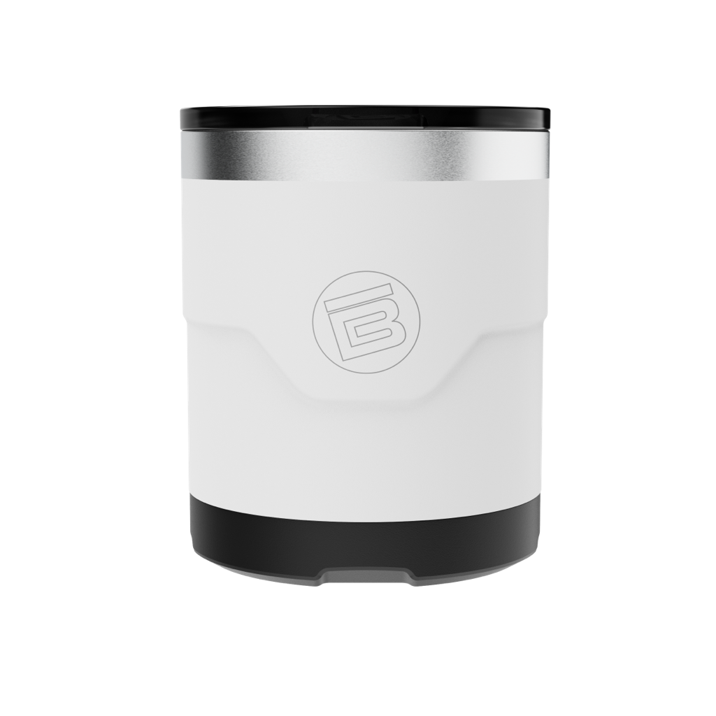 A detailed image of the MAGNETumbler 12oz Lowball with Lid White, showing its design and key features.