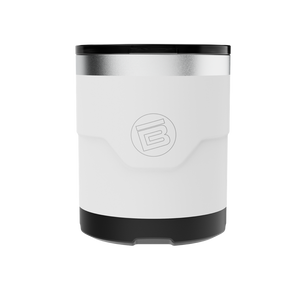 A detailed image of the MAGNETumbler 12oz Lowball with Lid White, showing its design and key features.