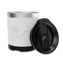 A detailed image of the MAGNETumbler 12oz Lowball with Lid White, showing its design and key features.