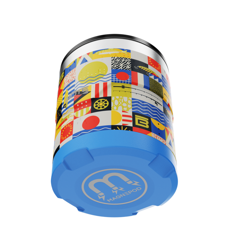 Bottom view of the MAGNETumbler 12oz Lowball with Lid Fischer Topwater