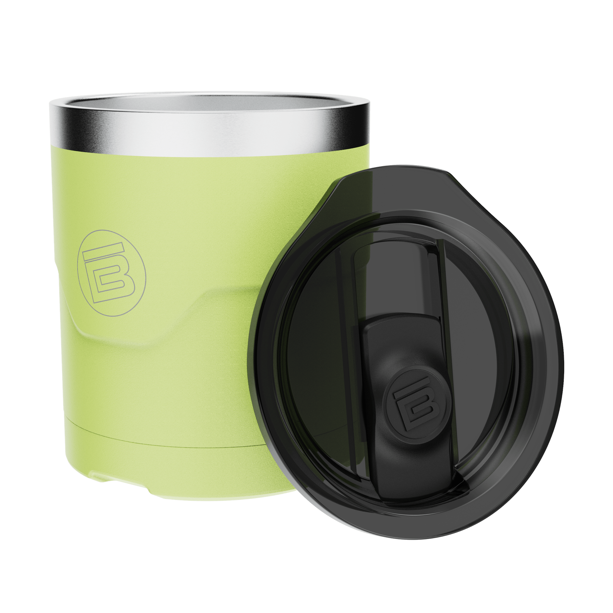 A detailed image of the MAGNETumbler 12oz Lowball with Lid Lime, showing its design and key features.