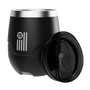 A detailed image of the BOTE Nation MAGNETumbler 12oz Stemless with Lid Black, showing its design and key features.