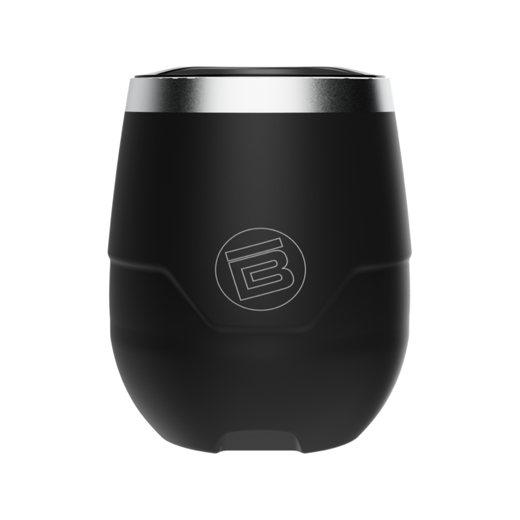 A detailed image of the MAGNETumbler 12oz Stemless with Lid Black, showing its design and key features.