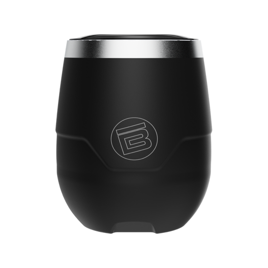 A detailed image of the MAGNETumbler 12oz Stemless with Lid Black, showing its design and key features.