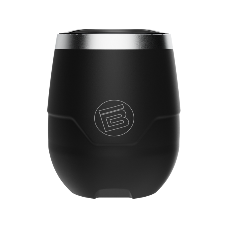 A detailed image of the MAGNETumbler 12oz Stemless with Lid Black, showing its design and key features.