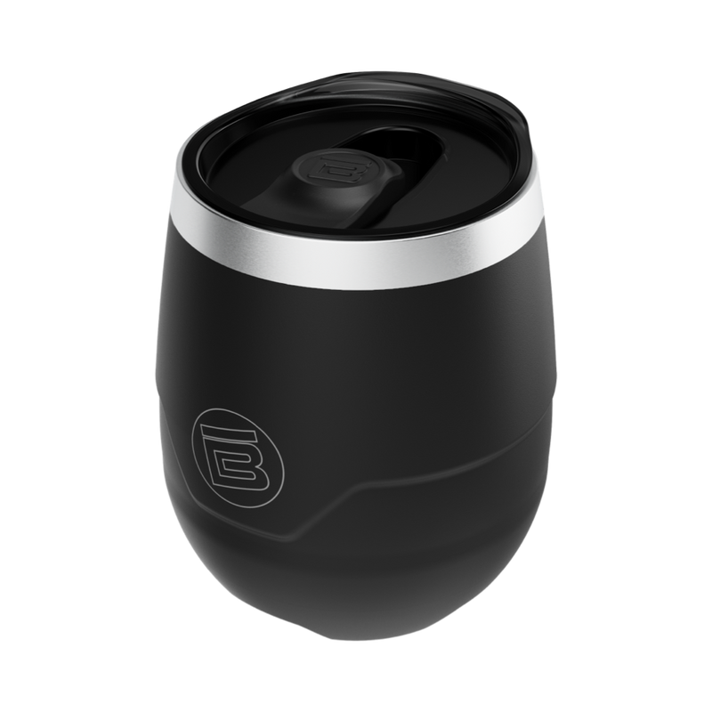 A detailed image of the MAGNETumbler 12oz Stemless with Lid Black, showing its design and key features.