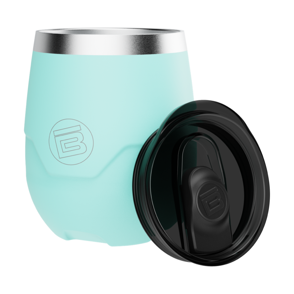 A detailed image of the MAGNETumbler 12oz Stemless with Lid Seafoam, showing its design and key features.