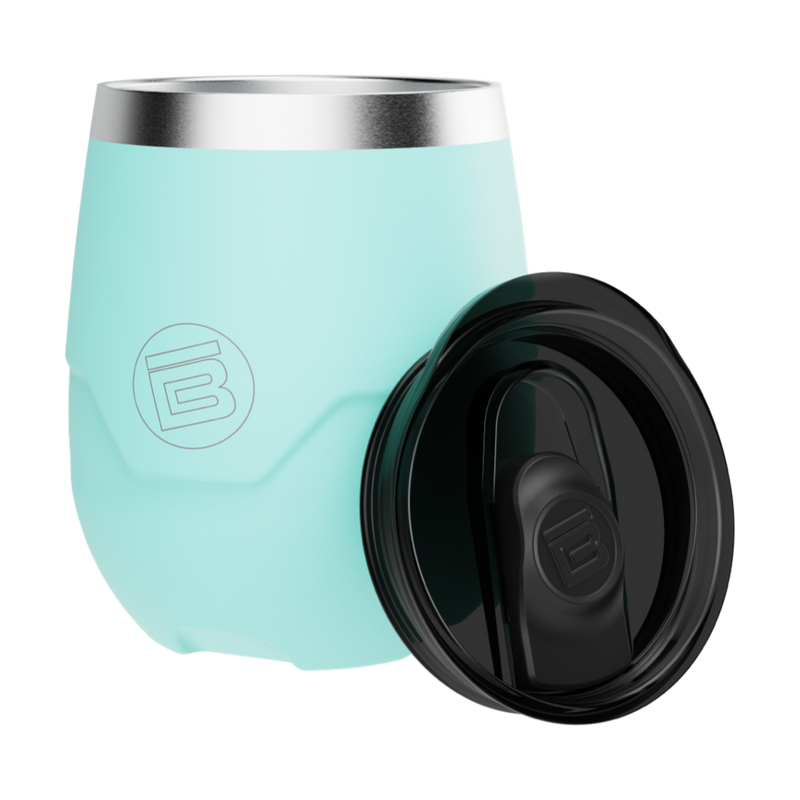 A detailed image of the MAGNETumbler 12oz Stemless with Lid Seafoam, showing its design and key features.