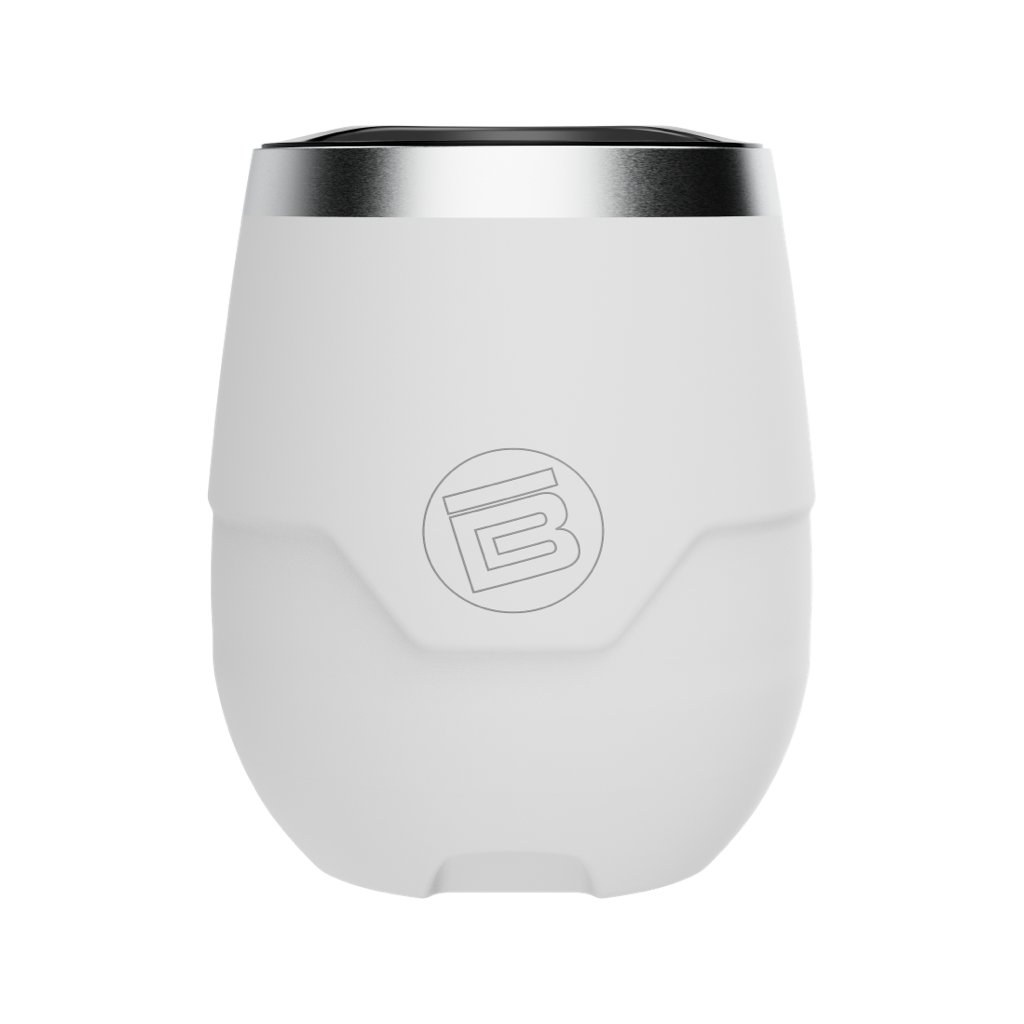 A detailed image of the MAGNETumbler 12oz Stemless with Lid White, showing its design and key features.