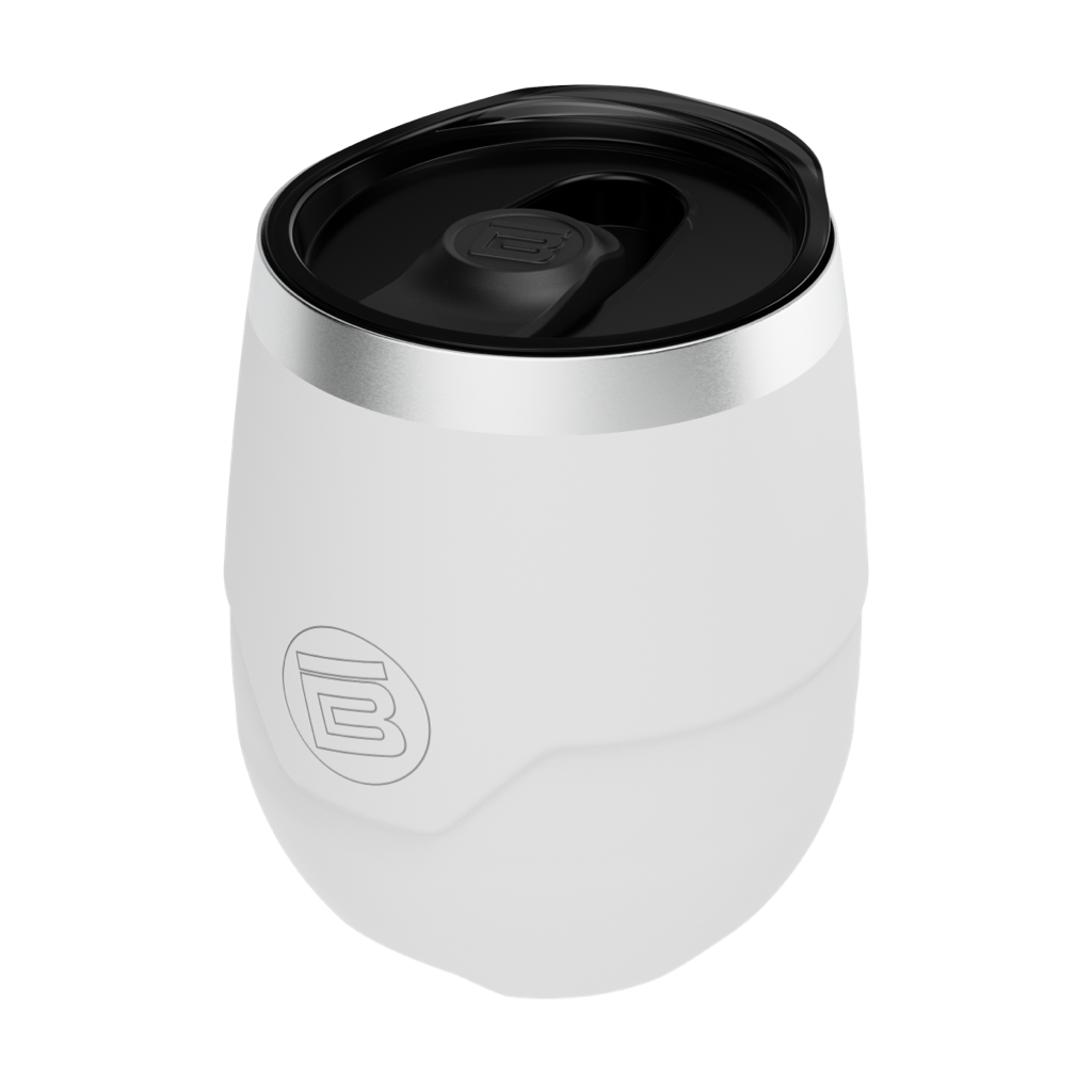 A detailed image of the MAGNETumbler 12oz Stemless with Lid White, showing its design and key features.