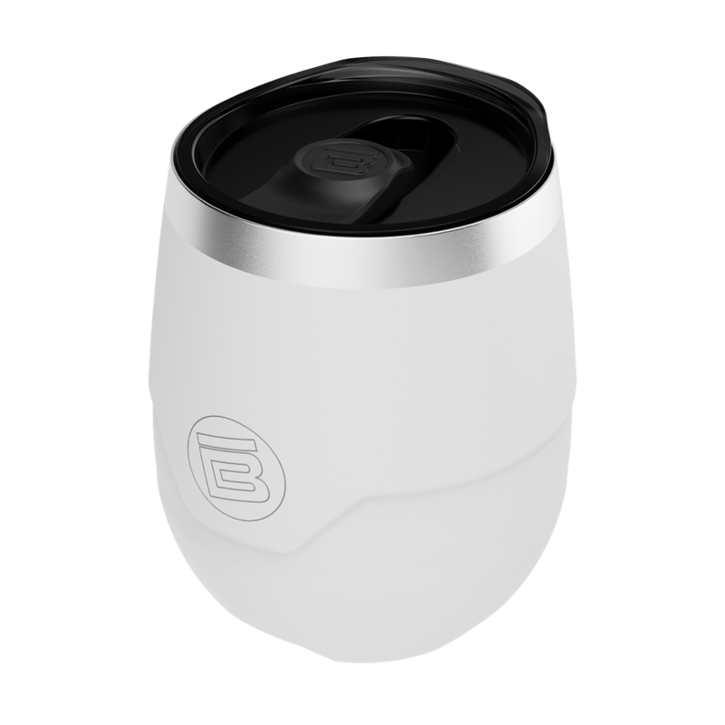 A detailed image of the MAGNETumbler 12oz Stemless with Lid White, showing its design and key features.