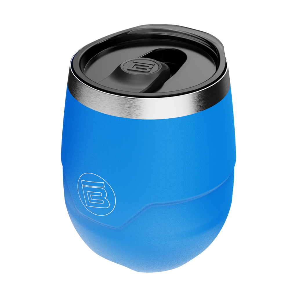 Top angled view of the MAGNETumbler 12oz Stemless with Lid Harbor Blue
