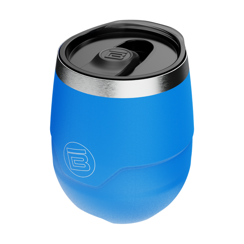 Top angled view of the MAGNETumbler 12oz Stemless with Lid Harbor Blue