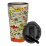 Front view of MAGNETumbler 20oz with Lid Native Sendero in desert-themed print with black lid.